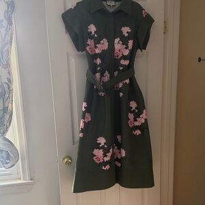 Tuckernuck Green Dress with Pink Floral Design